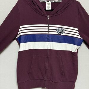 Victoria's Secret Burgundy and Blue Hoodie
